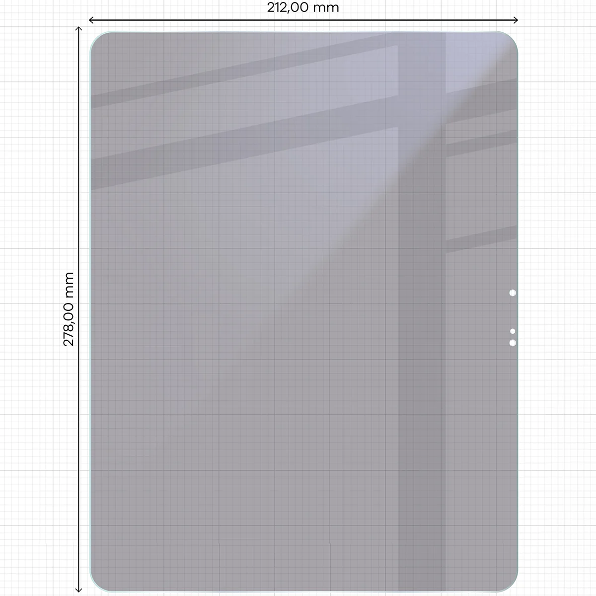 Wymiary szkła Bizon Tab Hybrid Shadow do Apple iPad Air 13